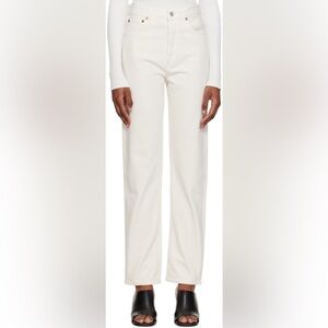 Agolde 90s Pinch Waist in Off White - Size 23